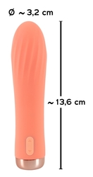 MINI RIBBED BEZDRÁTOVÝ VIBRÁTOR PEACHY! 
